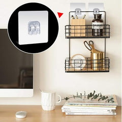 AMIQUS 10 Pcs Hevy Duty Self Adhesive Hook for Hanging Kitchen Item and Other Stainless Steel, Gold Waterproof, Strong Towels, Keys, Utensils,Robes Double-Sided Transparent (Double Claw V Shape)