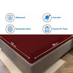 La Verne 100% Waterproof Premium Cotton Feel Mattress Protector Queen Size 78 x 60 Inches | Breathable and Hypoallergenic Ultra Soft Fitted Bed Protector Cover
