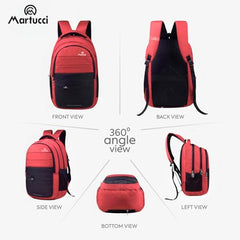 Martucci 36L Spacious Lightweight Polyester Laptop Backpack Unisex/College/School/Travel Backpack/Business Bag/Unisex Travel Backpack with Rain Cover (Compatible with upto 17 inch laptop)(Navy Blue)
