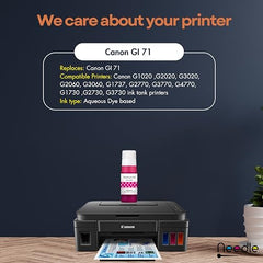 Needle GI 71 Compatible Refill Ink | Made in India | (CMYK 4x1 KG with EazyFill Cap) for Canon Pixma G1020 G2020 G3020 G2060 G3060 G1737 G2770 G3770 G4770 G1730 G2730 G3730 Printers
