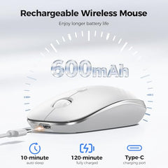 TECKNET Wireless Mouse, 2.4G Ergonomic Computer Mouse, 2600 DPI, Green