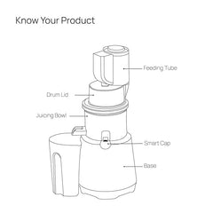 Wipro Vesta FS101 Cold press slow juicer|240 Watts 100% Copper DC motor for efficient juicing|All in one fruit & vegetable juicer|Nut milk and sorbet maker|76mm wide Chute|250ml Juicing bowl
