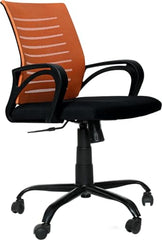 Amazon Brand - Solimo Worklo Mid Back Office Chair for Work from Home | Study | Revolving | Computer (Heavy Duty Powder Coated Metal Base, Stylish Black Mesh)