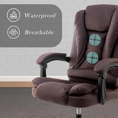 Casa Haus Italia Premium Leatherette Office Chair for Work | Boss Chair, Ergonomic Executive, Luxurious Cushioned Arms & Seat, 2 Point Back Massager, Heavy Duty Metal Base (Burgundy)