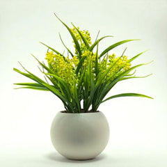 SKYGREEN Luxury Artificial Green Bonsai Tree with Stylish Decorative Pot for Modern Home, Office Desk & Shelf Decor | (BN-104)