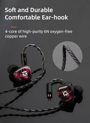 KBEAR KB01 in-Ear Monitor Wired Earphones, Beryllium Diaphragm Dynamic Driver HiFi Headphones Clear Sound Good Bass Wired Earbuds for Musicians Singer Stage with OFC Cable/Resin Cavity