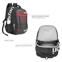 Safari Volumax 43L Expandable Laptop Backpack Bag for Men and Women, School Bag for Boys & Girls, Casual Hiking Travel Bag with 3 Compartments, Compression Straps & Bottle holder, Color Black