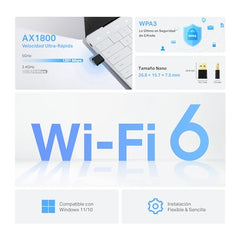 TP-Link Archer TX10UB Nano AX900 Wi-Fi 6 Bluetooth 5.3 USB Adapter, 900 Mbps Dual Band USB 2.0, Omni Directional Antenna, Supports Windows 11/10