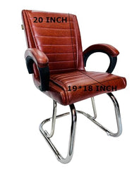 RATISON Special Director Principal Manager Office Visitor with arm Rest with Double Pipe Frame and Cushioned seat Back (2, Black, Double Pipe Frame)