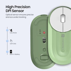 Portronics Toad 6 Bluetooth Wireless Mouse with 2.4 GHz USB Receiver, Multi-Device Pairing, Built in Battery, 1600 DPI Sensor(Black)