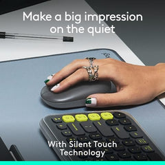 Logitech POP Mouse, Compact and Portable Wireless Bluetooth - Graphite | Compact, Portable, programmable Buttons, Quiet clicks, Easy-Switch for up to 3 Devices, Laptop, Tablet, PC - Rose