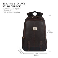 Gear Classic Anti Theft Faux Leather 14 cms Black Laptop Backpack (LBPCLSLTH0101)