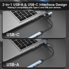 Sounce 4-Port USB 3.0 Hub for PC – High-Speed Aluminum USB Hub Compatible with PC, MacBook, Mac Pro, Mac mini, iMac, Surface Pro, and XPS. 4-Port High Speed USB Hub with Aluminium Shell