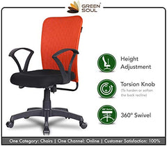 Green Soul Seoul X Office Chair, Mid Back Fabric Ergonomic Home Office Desk Chair with Comfortable & Spacious Seat, Rocking-tilt Mechanism & Heavy Duty Metal Base (Black)