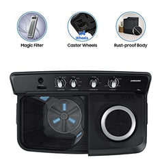 Samsung 9.5 Kg, 5 Star, Semi-Automatic Top Load Washing Machine (WT95A4260GD/TL, Air Turbo Drying, Dark Gray, 5 Year Warranty on Wash Motor)