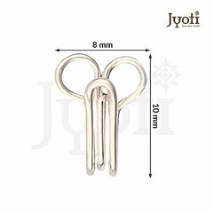JYOTI Dress Hook (50 Hooks of 3 Wire Size 2 of Brass Material in Nickel Free Finish in a Pouch), Hooks for Ladies Blouses, Dresses, Chudidars, Children Dresses, Frocks, and Gowns - Pack of 5 Pouches