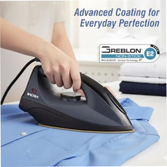 Baltra Casual 750 Watts Dry Iron | Non Stick Coated Soleplate | Light Weight | Adjustable Temperature Control | Cotton Braided Swivel Cord | Press Iron for Clothes | 2 Years Warranty