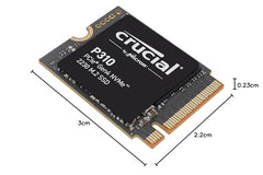Crucial P310 SSD 2TB M.2 2230 NVMe PCIe Gen4 Internal SSD, Up to 7,100 MB/s, Compatible with Steam Deck, ASUS ROG Ally, MSI Claw & Microsoft Surface, Solid State Drive - CT2000P310SSD2