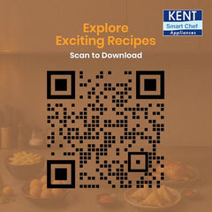 KENT Digital Air Fryer 5L | 1400W | Bake, Grill & Roast | Up to 80% Less Oil Usage | 8 Preset Menu | Rapid Heat Circulation | Digital Display & Touch Control Panel | Glass Window with in built Light