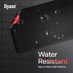Dyazo Vegan PU Leather Mouse Pad for Remote Work/Office/Gaming, Large Desk Mat, Dual-Sided Anti-Slip, Water-Resistant Design (800 x 300mm, Navy Blue & Yellow)