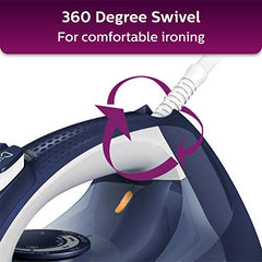 Philips Speed Pro DST3030/70 Steam iron, Green | 2400W, 40g/min Steam, 180g Steam Boost Ceramic Soleplate, Auto Shut-off, Drip Stop Technology, Large 300ml Water Tank
