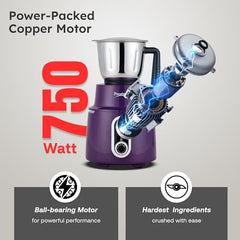 Prestige Delight Pro Mixer Grinder 750 W, 6 Jars, (1500 ml, 1000 ml, 1500 ml, 450 ml) (Purple)