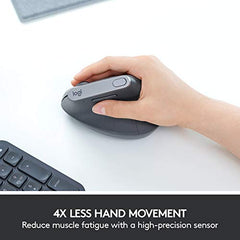 Logitech MX Vertical Advanced Ergonomic Mouse, Wireless via Bluetooth or Included USB Receiver