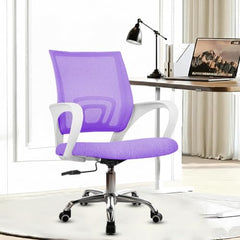 Casa Copenhagen Mesh Mid Back Office/Study/Computer/Revolving/Desk Chair for Work from Home -Metal Base, Height Adjustable Seat - Grey Milange & Black Handle