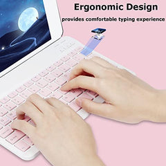 SHARE SUNSHINE Bluetooth Wireless Keyboard and Mouse Combo, Pink Ultra-Slim, Ergonomic, Rechargeable, Compatible with Apple iPad iPhone Samsung Tablet Android PC Mac