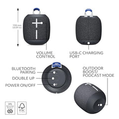 Ultimate Ears WONDERBOOM 4 Portable Waterproof Bluetooth Speaker with Big Bass and 360-Degree Sound, Dustproof Floating Speaker with 40 m (131ft) Range - Enchanting Lilac