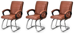 RATISON Special Director Principal Manager Office Visitor with arm Rest with Double Pipe Frame and Cushioned seat Back (2, Black, Double Pipe Frame)