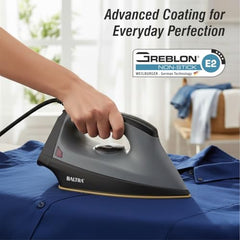 Baltra Casual 750 Watts Dry Iron | Non Stick Coated Soleplate | Light Weight | Adjustable Temperature Control | Cotton Braided Swivel Cord | Press Iron for Clothes | 2 Years Warranty