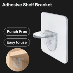 AMIQUS 10 Pcs Hevy Duty Self Adhesive Hook for Hanging Kitchen Item and Other Stainless Steel, Gold Waterproof, Strong Towels, Keys, Utensils,Robes Double-Sided Transparent (Double Claw V Shape)