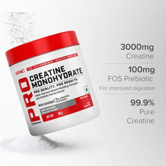 GNC Creatine Monohydrate PRO Performance Powder | 3g, Micronized | 100g | UK's Informed Choice Certified, Unflavoured