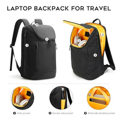 Red Lemon BANGE Captain Business Smart Backpack Water-Resistant fit 15.6 Inch Laptop Backpack with USB Charging Port,Travel Durable Backpack for Men and Women (Black)