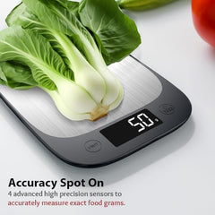 HealthSense Weight Machine for Kitchen, Kitchen Food Weighing Scale for Health Fitness, Home Baking & Cooking with SS Platform, Touch Button, Tare Function & 1 Year Warranty| Chef-Mate KS70