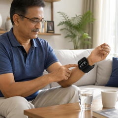 JEJDA Automatic Digital Wrist Blood Pressure monitor with Large LCD Screen, Pulse & Heart Rate Tracking, Adjustable Comfortable Cuff for Easy Home Monitoring