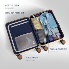Safari Thorium Royale 8 Wheels Spinner Set of 3 Trolley Bags Hard Case Polycarbonate Luggage,TSA Lock,Wet Pouch Organized Interior,Suitcase for Travel,Trolley Bags for International Travel, Gun Metal