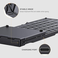 ProtoArc Foldable Bluetooth Keyboard, XK01 Full Size Folding Wireless Keyboard with Number Pad, Portable Travel Keyboard for Windows iOS Android Tablets, Laptops, iPad