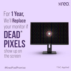 Kreo Obsidian 27I200Q 27" Gaming Monitor, 1440p QHD IPS, 200Hz, 1ms, 130% sRGB, 95% AdobeRGB, FreeSync/G-Sync, HDR10, Adjustable Stand, HDMI & DisplayPort, Eye Comfort, Flicker Free