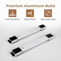 Home Essential Universal Heavy-Duty Steel Adjustable Movable Stand for Washing Machine & Fridge, Fridge Roller Stand, Adjustable Appliance Stand, 12 Kg Front Load Washing Machine Stand