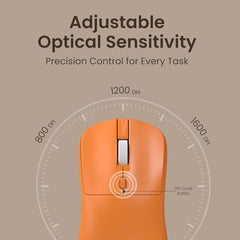 Portronics Toad 33 Wireless Mouse with 2.4 GHz USB Nano Receiver, Adjustable Dpi Sensitivity, Ergonomic Design, Precision Optical Tracking, Plug & Play, Best for Laptops, Desktops PCs, Mac(Orange)