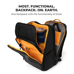 MOKOBARA Em Telescope Backpack | 30L Expandable to 38L | Fits 16 inch Laptop | Water-Resistant Vegan Leather & Nylon | Travel, Work & School | Ergonomic Design, Padded Straps