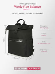 Genie Breezy Laptop Backpack for Women & Girls (17 Inches) | Stylish Office, College & Travel Laptop Backpack | Multi-Compartment, Padded Laptop Sleeve, Water Resistant | Grey