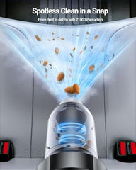 2V BROTHERS Handheld Car Vacuum Cleaner | 21000Pa High Suction | Cordless 18V/120W Mini Vacuum | Portable Cleaner for Car, Home, Office, Pet Hair | Long Battery Life