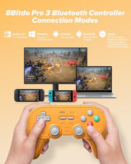 8bitdo Pro 3 Bluetooth Controller with TMR Joysticks, Interchangeable ABXY Buttons, Pro Backbuttons, Charging Station, Hall Effect Triggers for Switch/Switch 2, Windows, Apple, SteamOS, Android