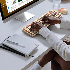 MOFII Wireless Keyboard and Mouse Combo, Full Size, 2.4GHz, Windows, Purple