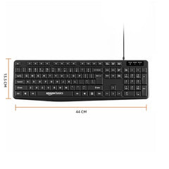 Amazon Basics Wired Keyboard with 104 Keys for Windows, Mac OS Computer
