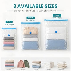 The Better Home Vacuum Storage Bags Medium Size with Hand Pump (Pack of 5) | 70x50cm Fresh, Odor-Free Compression Bags for Clothes, Blankets & Bedding | Space Saver Airtight Storage Organizer