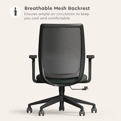 Interio by Godrej Curv Premium Mesh Wide Back Ergonomic Chair | Work from Home/Study Chair | 1-Year Warranty | Height Adjustable Chair | Heavy Duty PP Base | DIY Installation, Black